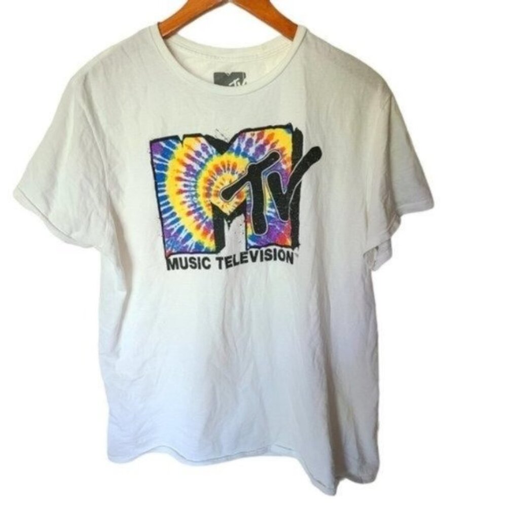 MTV Short Sleeve Graphic T-Shirt Tie Dye Logo‎ L